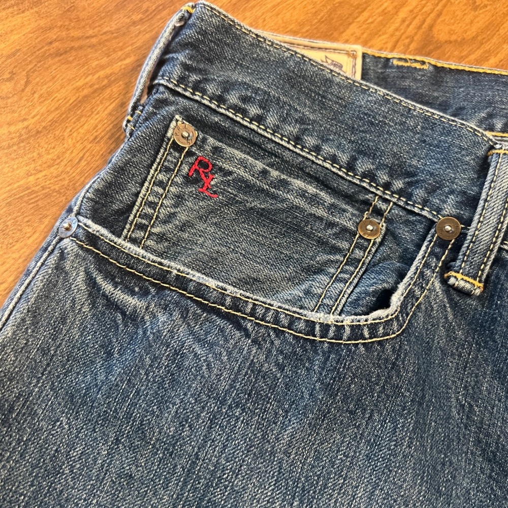 Polo Ralph Lauren Mens Straight Leg Jeans Blue Denim 38x32 Authentic Dungarees - Picture 7 of 13